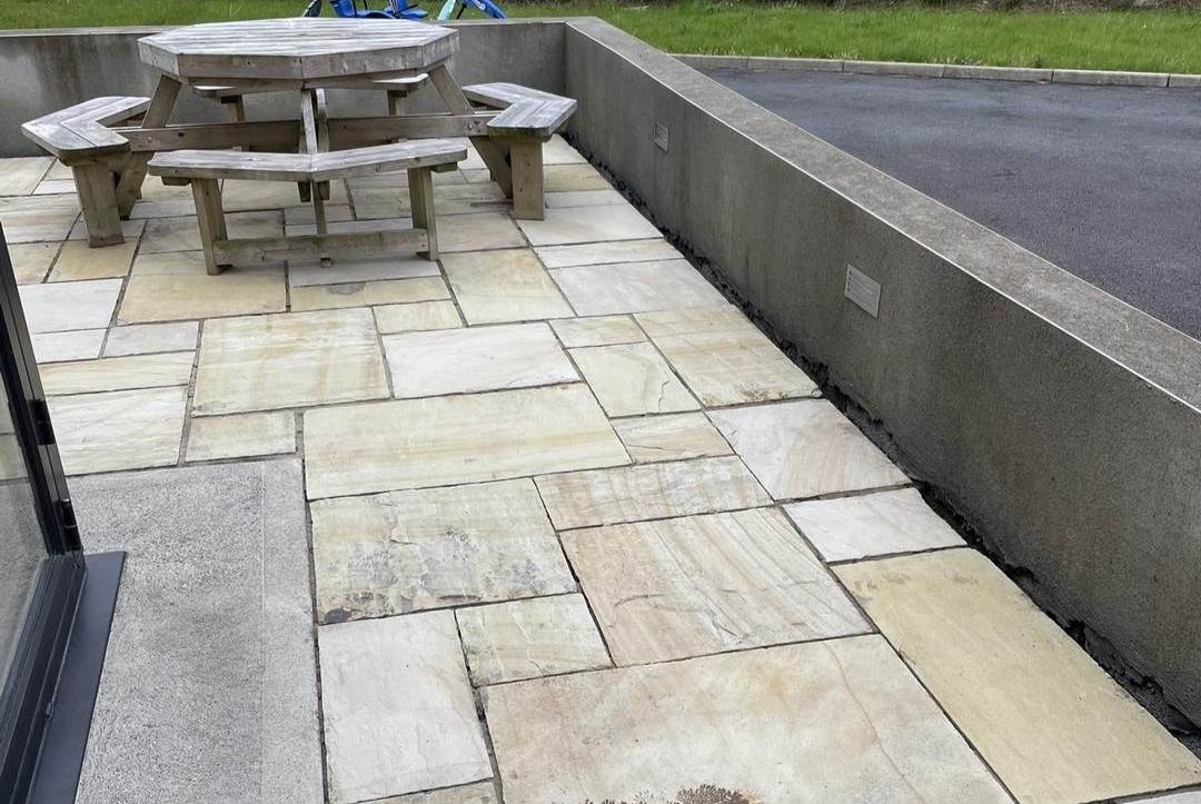 a man cleaning a window